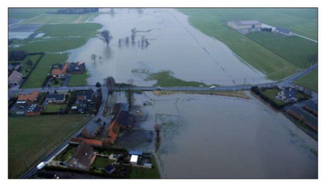 Overstroomde vallei Rivierbeek