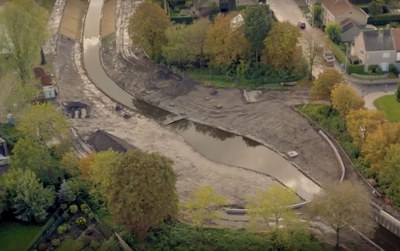 Openlegging Kerkebeek - dronebeeld