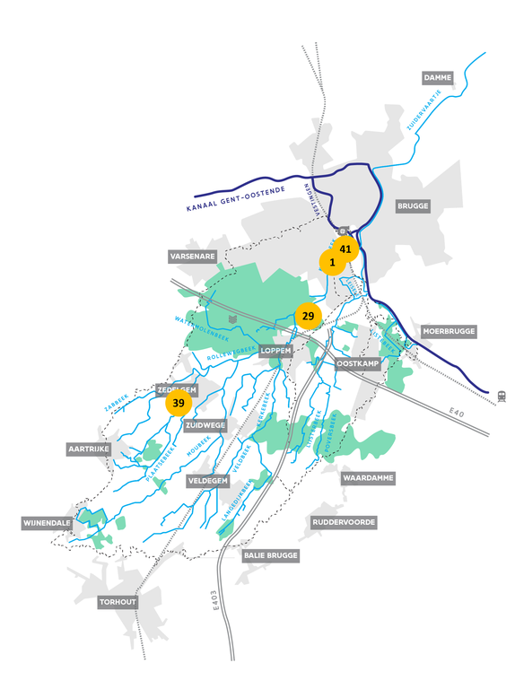 Kerkebeek - kaart acties waterbeleving