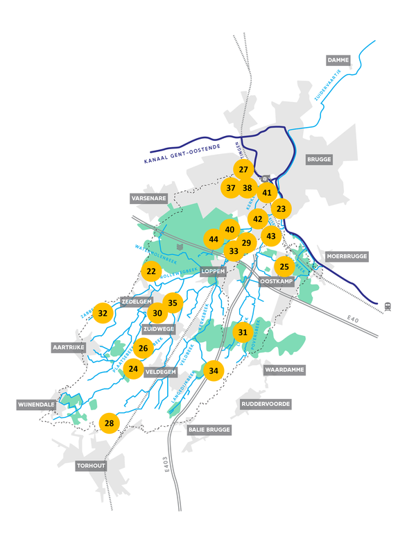 Kerkebeek - kaart acties wateroverlast