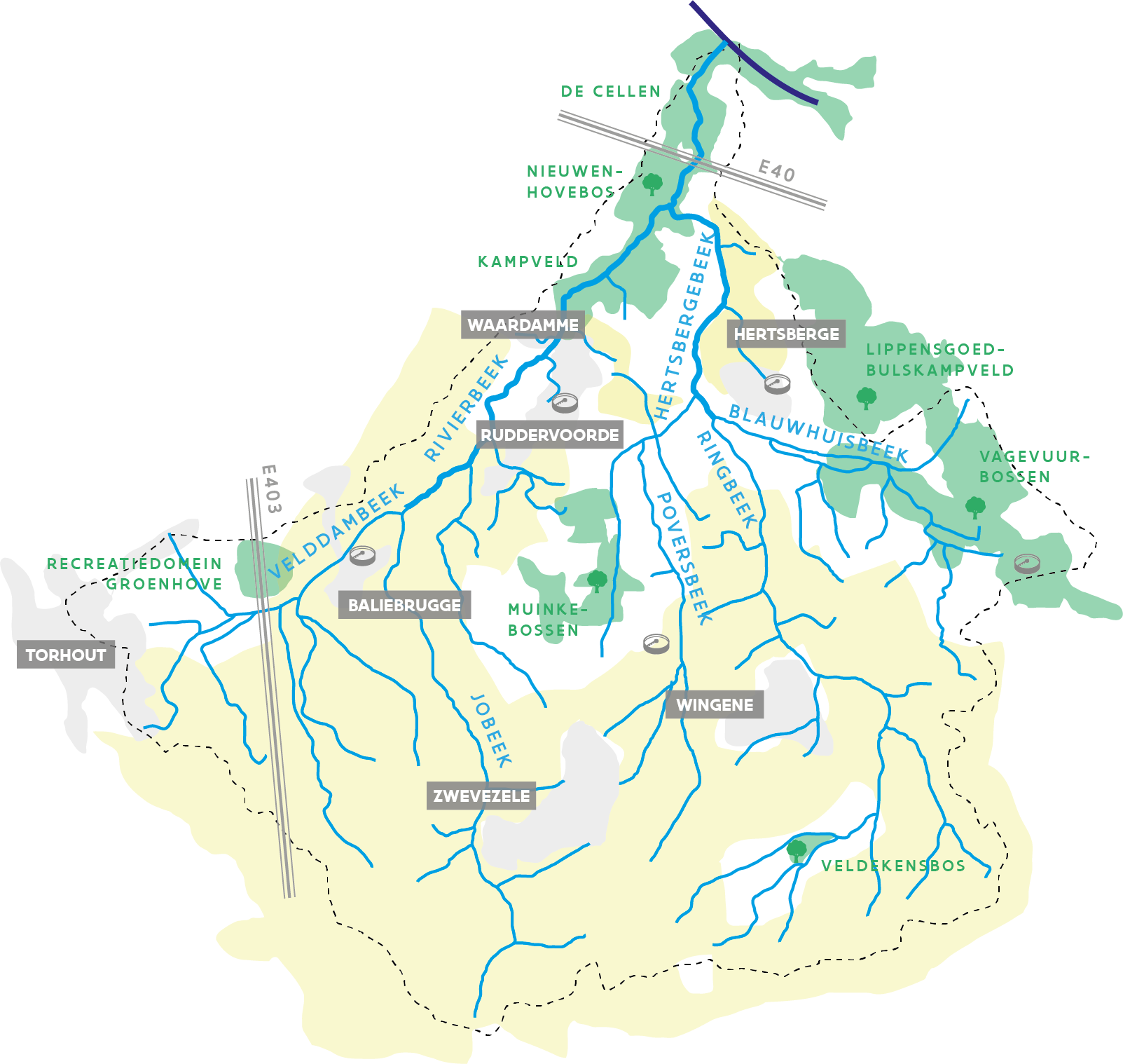 Rivierbeek-Hertsbergebeek - kaart situering