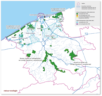 bekken Brugse Polders - kaart natuur bekken van de Brugse Polders kaart natuur