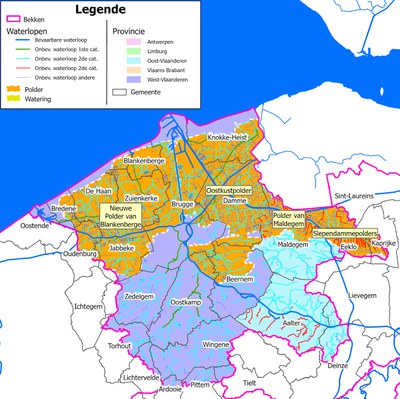 kaart beheerders waterlopen Kaart beheerders waterlopen