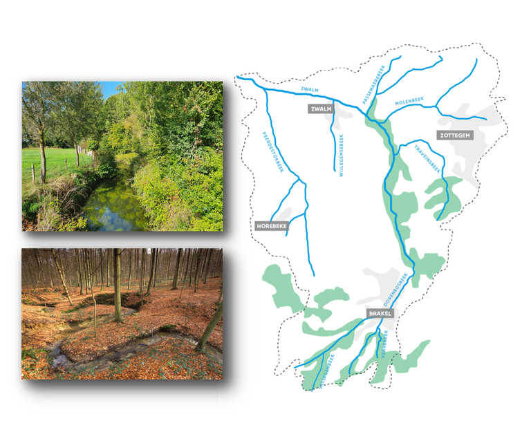 Zwalm situeringskaart en foto's 2