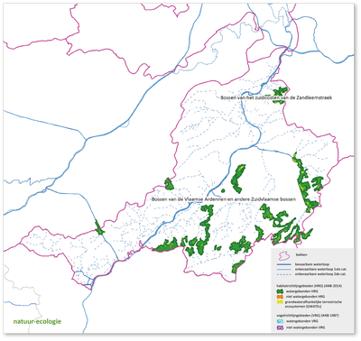 Bovenscheldebekken - kaart natuur Bovenscheldebekken kaart natuur