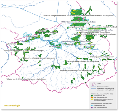 Demerbekken - kaart natuur Demerbekken kaart natuur