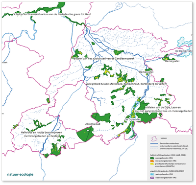 Dijle-Zennebekken - kaart natuur Dijle-Zennebekken kaart natuur