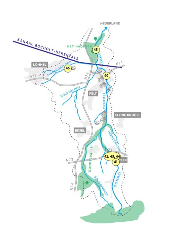 Kaart Dommel - Waterbeleving