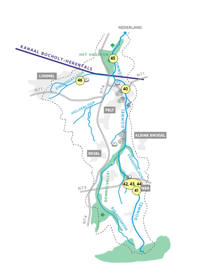 Kaart Dommel - Waterbeleving