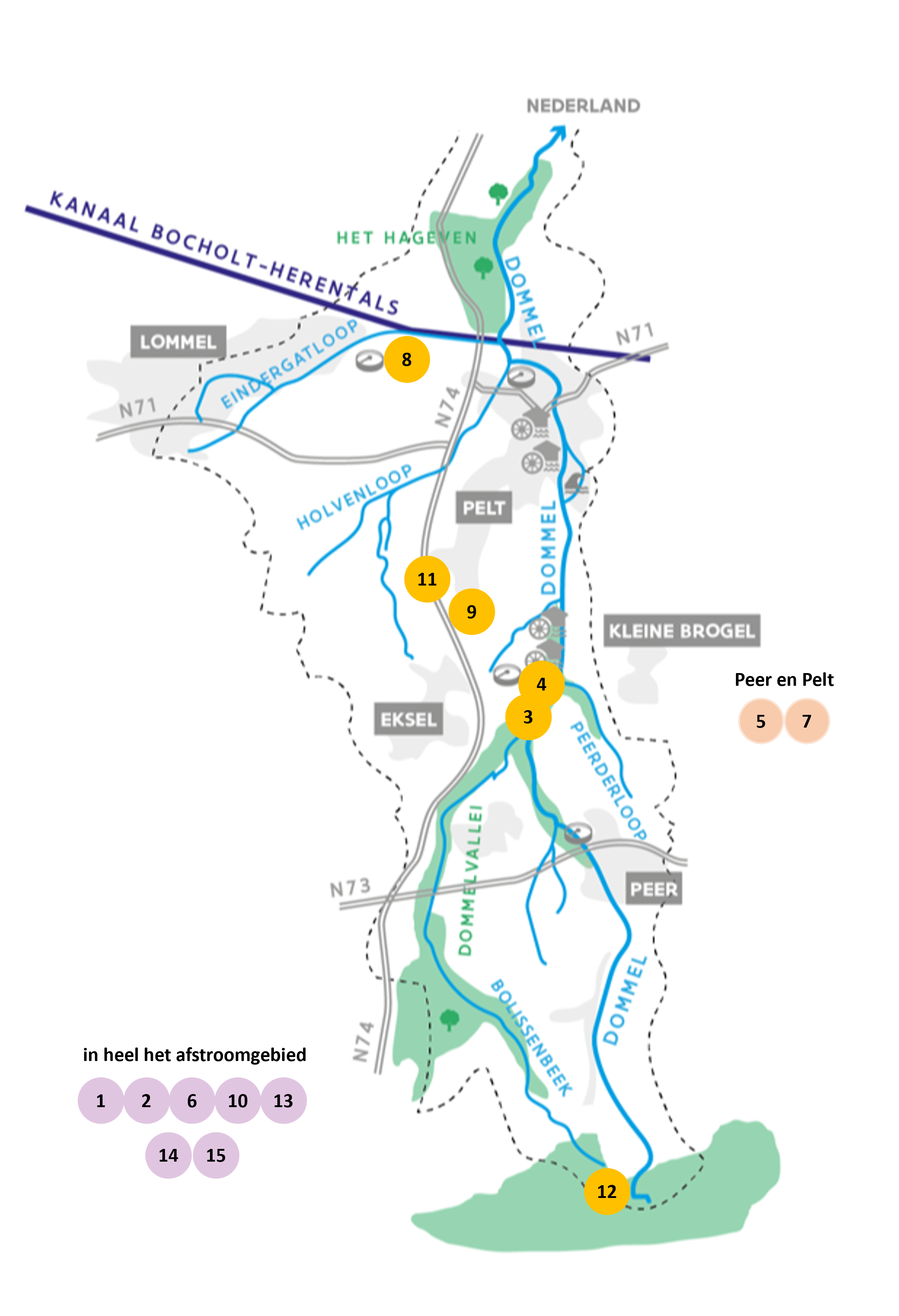 Dommel - kaart acties watertekort