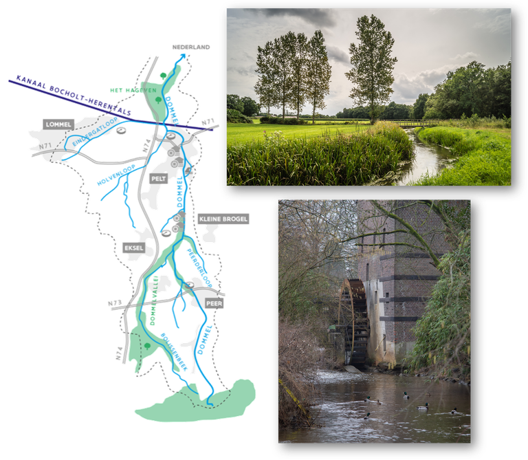 Dommel situeringskaart en foto's