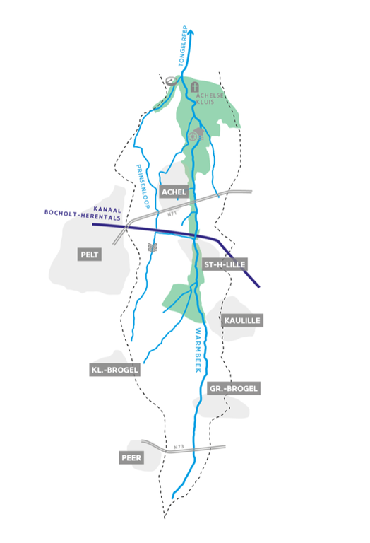 Warmbeek - kaart situering