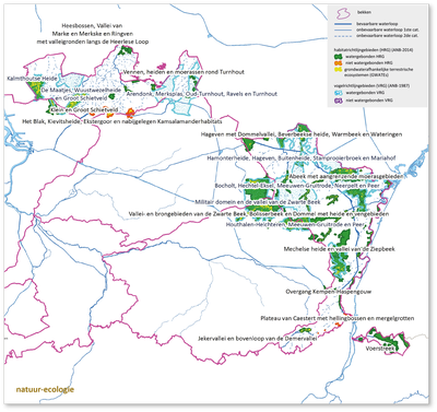 Maasbekken - kaart natuur Maasbekken kaart natuur