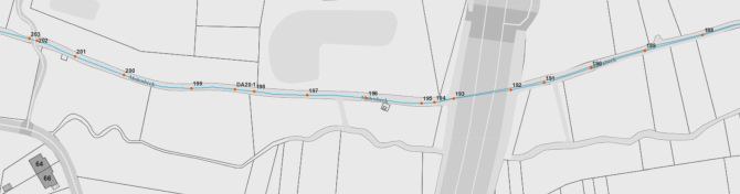 Voorbeeld van atlaspunten op gerangschikte onbevaarbare waterloop