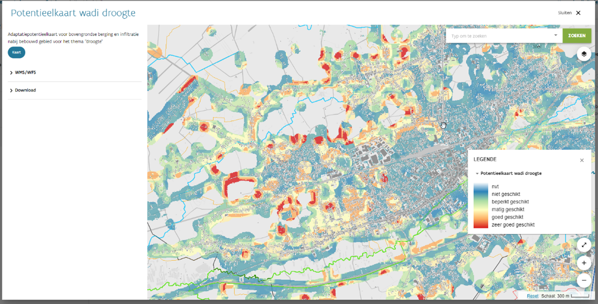 Adaptatiepotentieelkaart wadi’s omgeving Mol